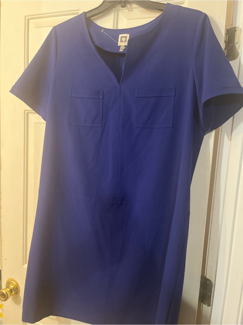 EUC Anne Klein Dress Size 16 Royal Blue Short Sleeve